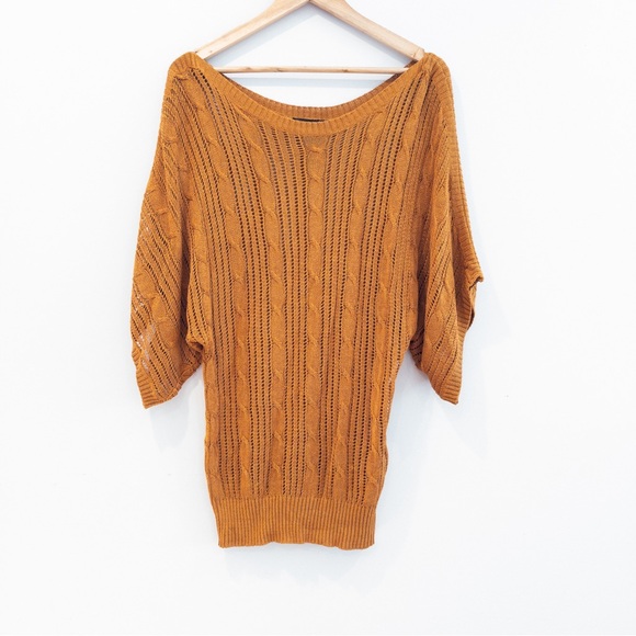 Arden B Silk Blend Open Weave Dolman Sleeve Sweater Size Large - Picture 2 of 8